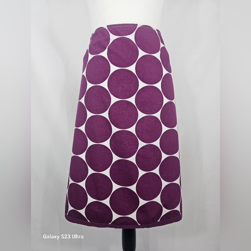 Boden Purple and White Polka Dot A-Line Skirt